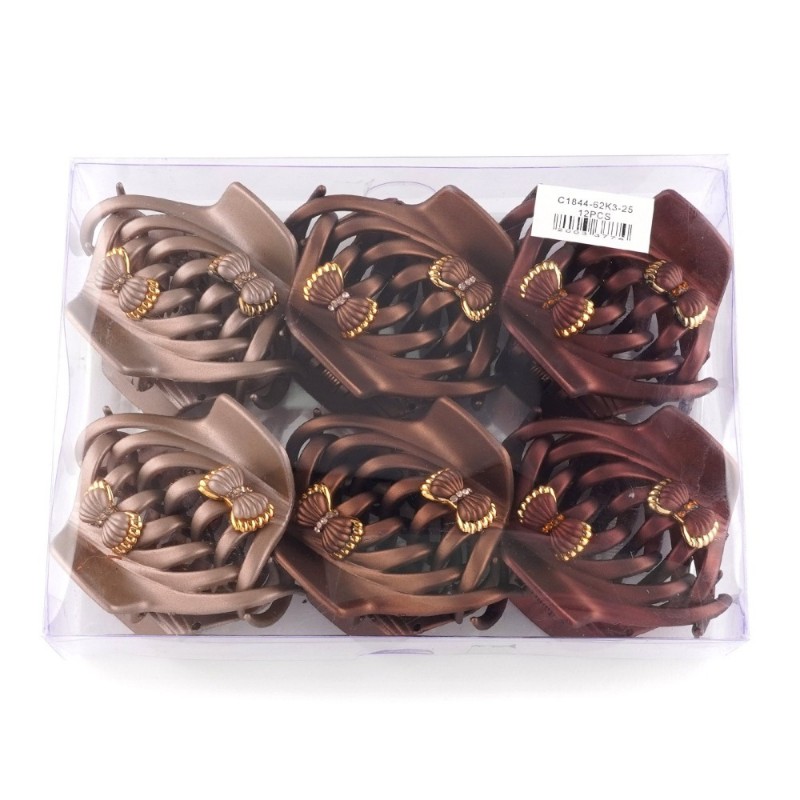 Набор заколок-крабов (14-14958) матовых с бантиком