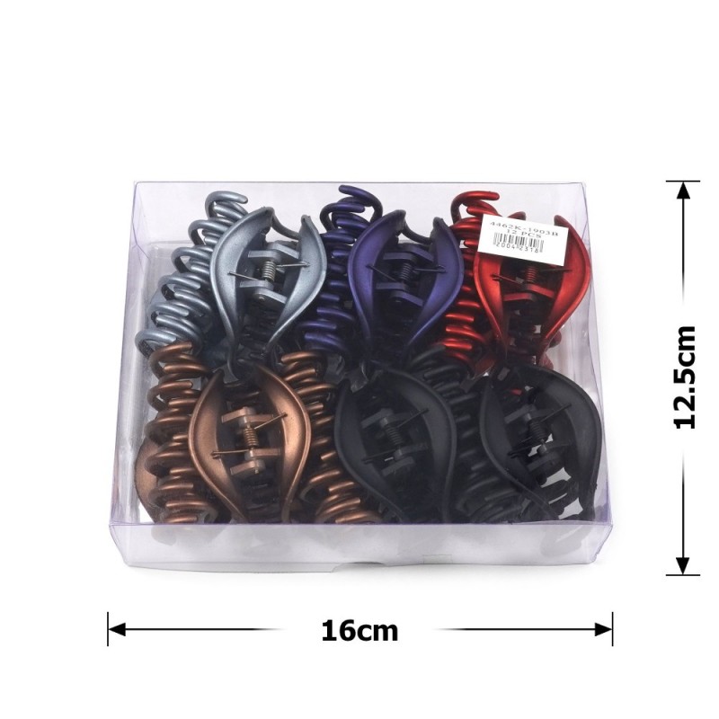 Набор заколок-крабов (108-15346) с двойными зубьями матовые