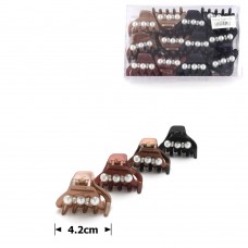 Набор заколок-крабов (12-15357) матовых с жемчугом