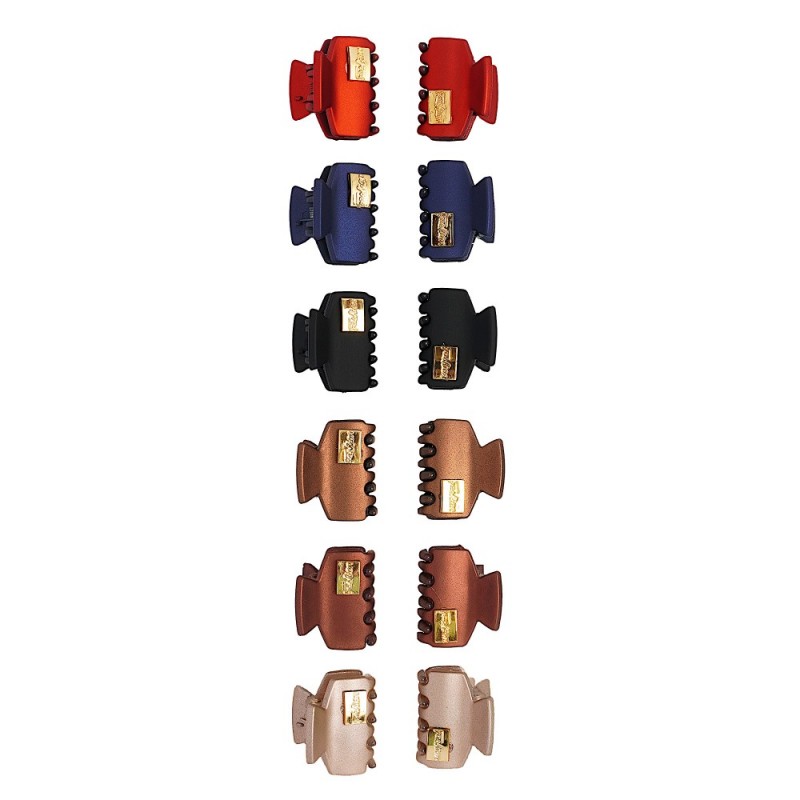 Набор заколок-крабов (81-15670) матовых с украшением