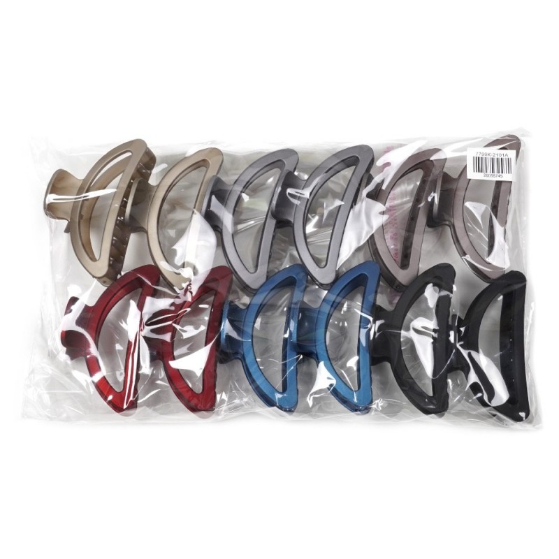 Набор заколок-крабов (95-23585) матовый цветной