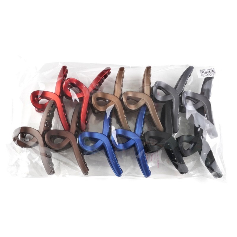 Набор заколок-крабов (93-23586) матовый цветной