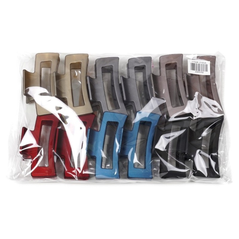 Набор заколок-крабов (97-23587) матовый цветной