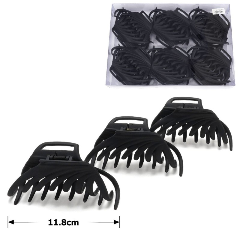 Набор заколок-крабов (18-26835) матовых чёрных