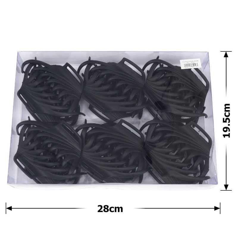 Набор заколок-крабов (18-26835) матовых чёрных