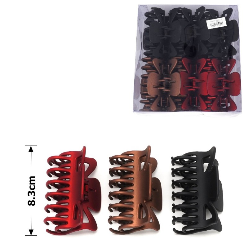 Набор заколок-крабов (113-26836) с двойными зубьями матовые