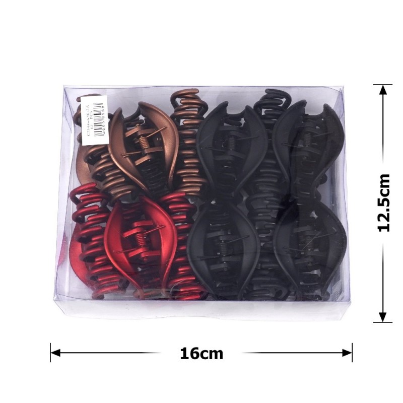 Набор заколок-крабов (108-26840) с двойными зубьями матовые