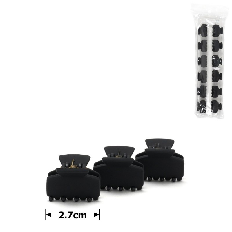 Набор заколок-крабов (81-26851) матовых чёрных