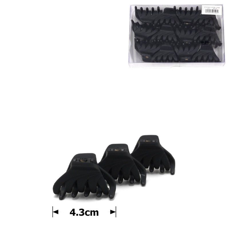 Набор заколок-крабов (12-26863) матовых чёрных