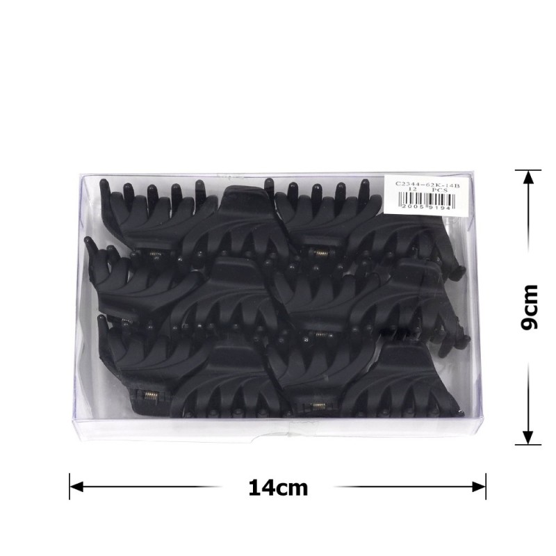 Набор заколок-крабов (12-26863) матовых чёрных