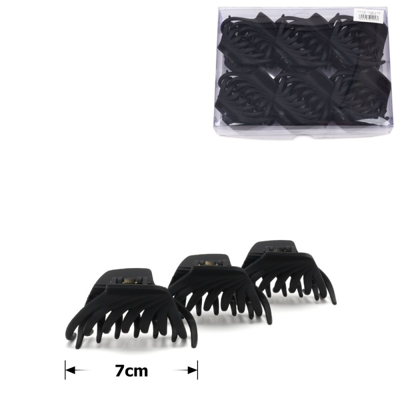 Набор заколок-крабов (14-26865) матовых чёрных