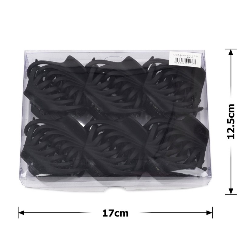 Набор заколок-крабов (14-26865) матовых чёрных