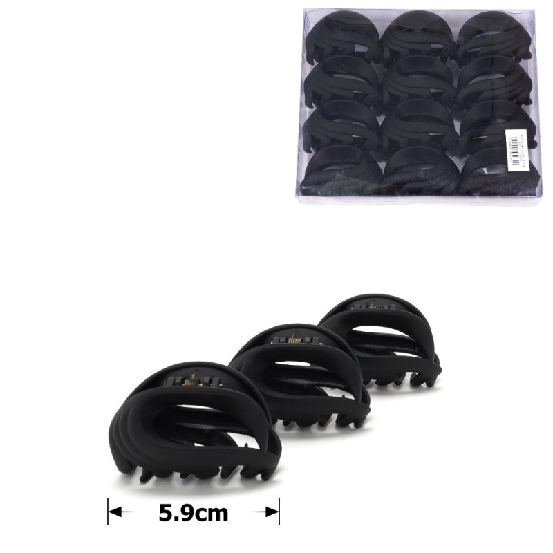 Набор заколок-крабов (33-26867) матовых чёрных