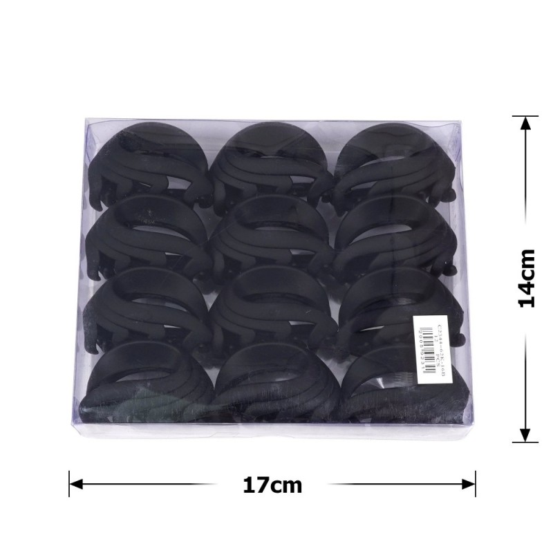 Набор заколок-крабов (33-26867) матовых чёрных