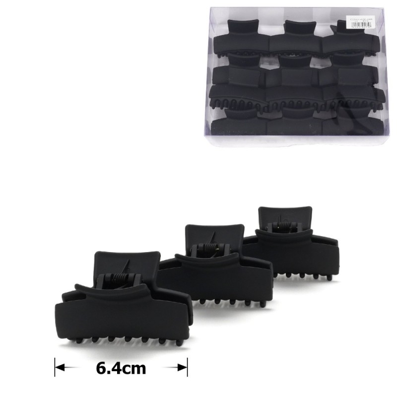 Набор заколок-крабов (23-26871) матовых чёрных