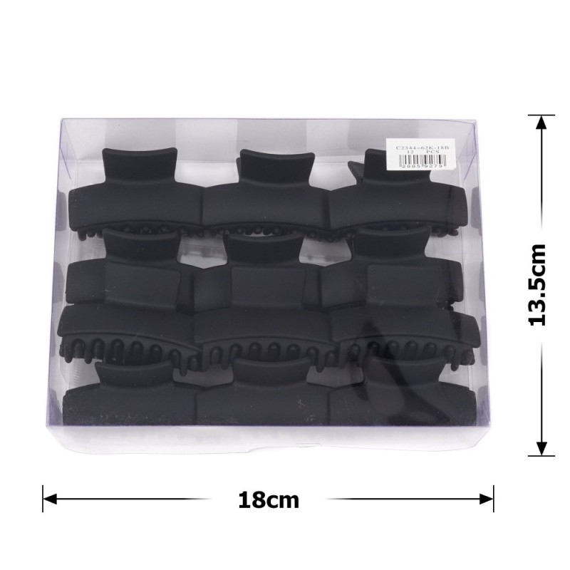 Набор заколок-крабов (23-26871) матовых чёрных