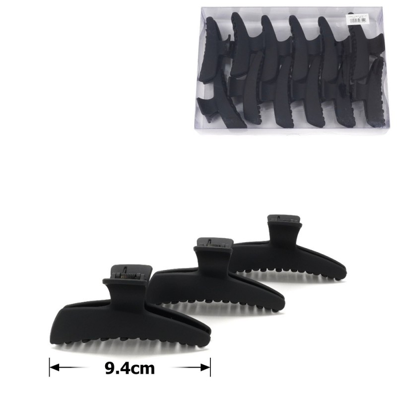 Набор заколок-крабов (38-26879) матовых чёрных