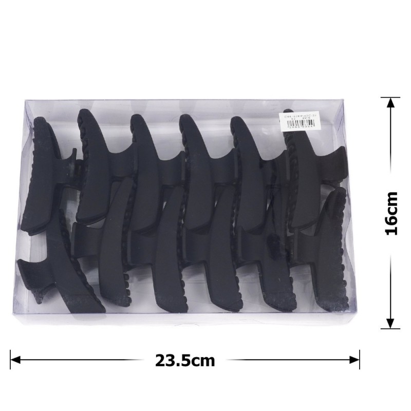 Набор заколок-крабов (38-26879) матовых чёрных