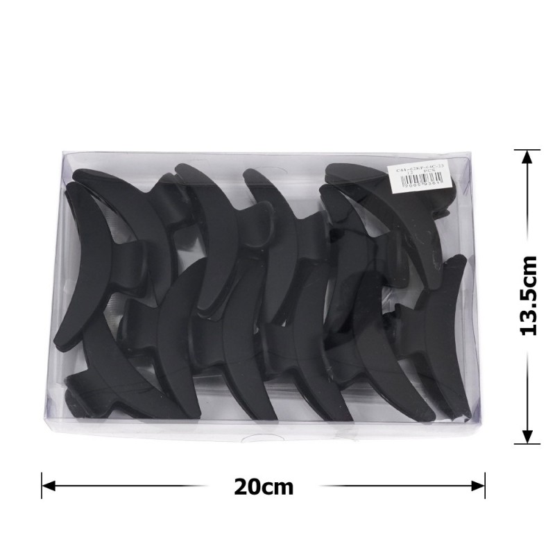 Набор заколок-крабов (43-26880) матовых чёрных