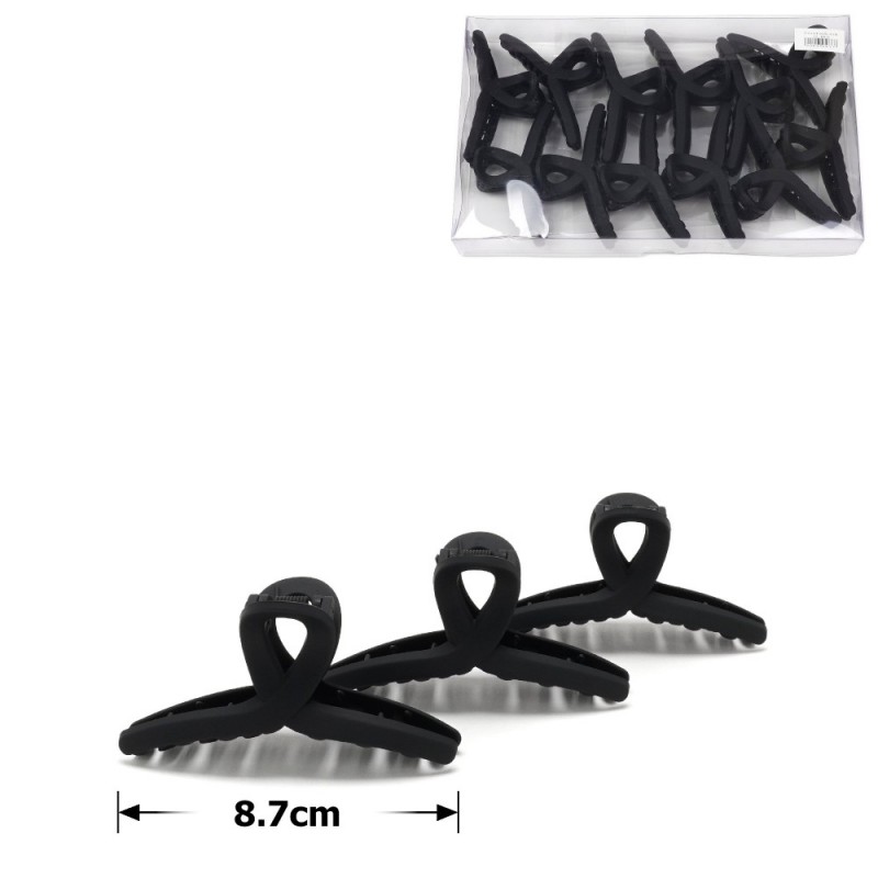 Набор заколок-крабов (88-26884) матовых чёрных