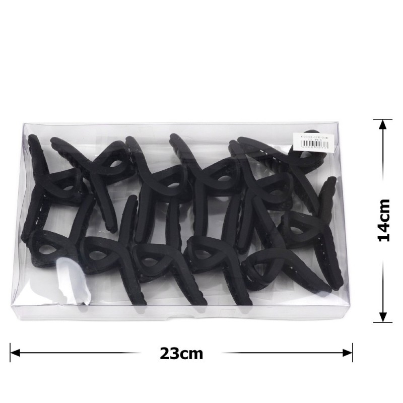 Набор заколок-крабов (88-26884) матовых чёрных