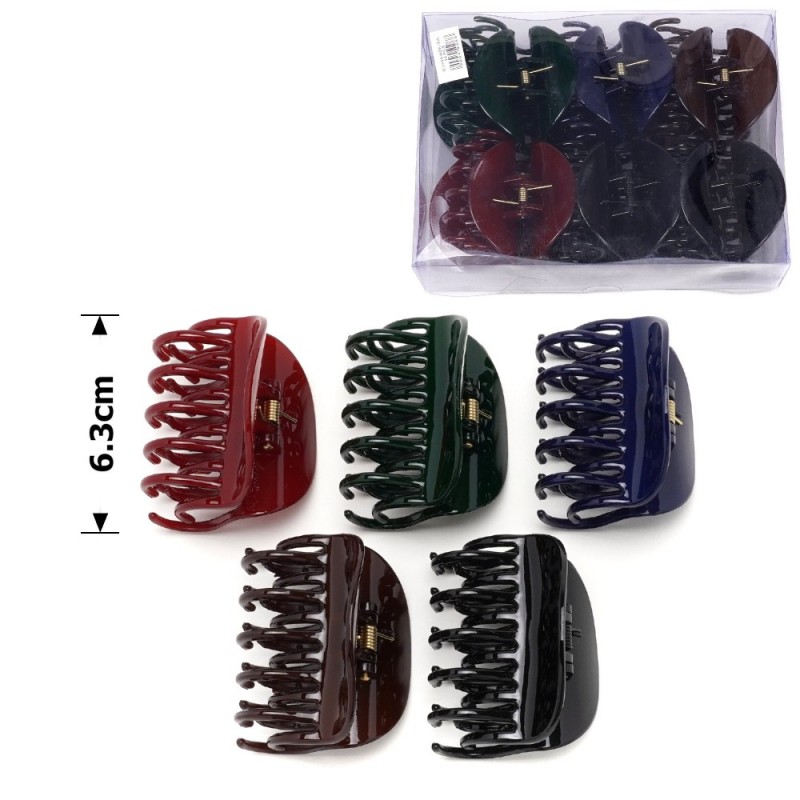 Набор заколок-крабов (105-27444) с двойными зубьями глянцевые