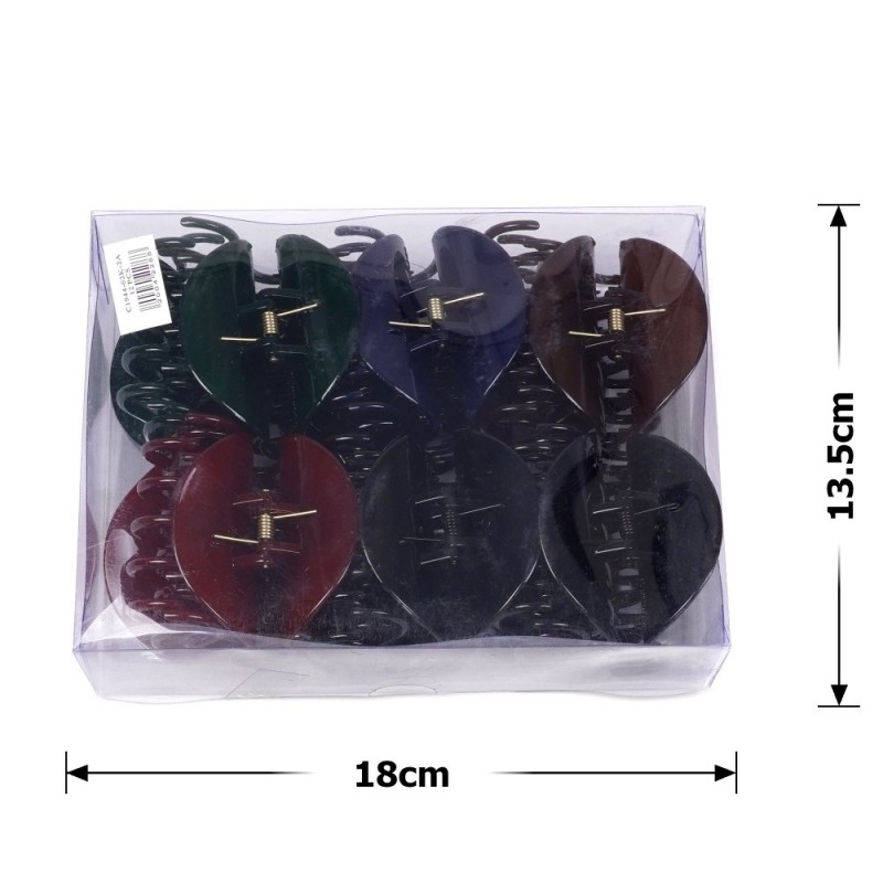 Набор заколок-крабов (105-27444) с двойными зубьями глянцевые