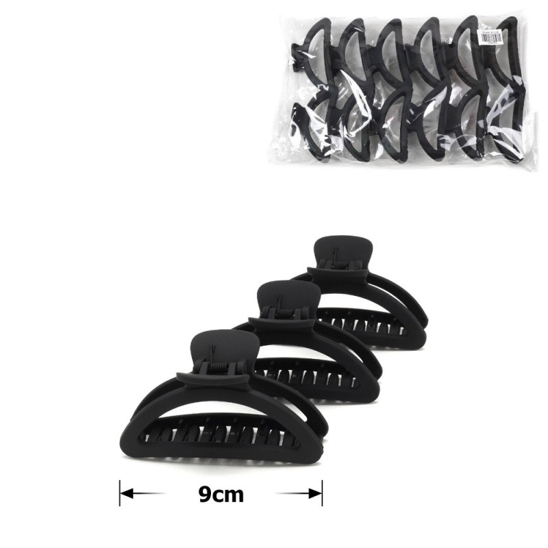 Набор заколок-крабов (95-28444) матовый черный