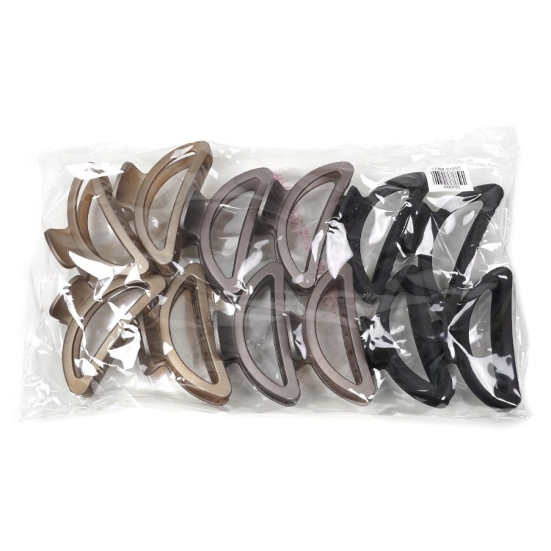 Набор заколок-крабов (95-28455) матовый коричневый