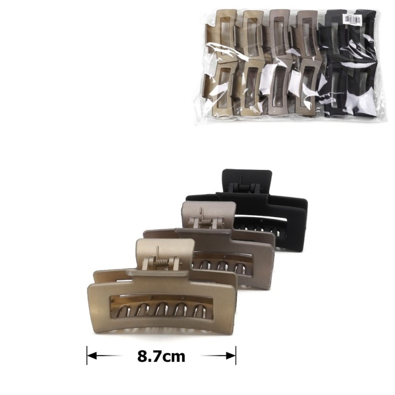 Набор заколок-крабов (97-28459) матовый коричневый