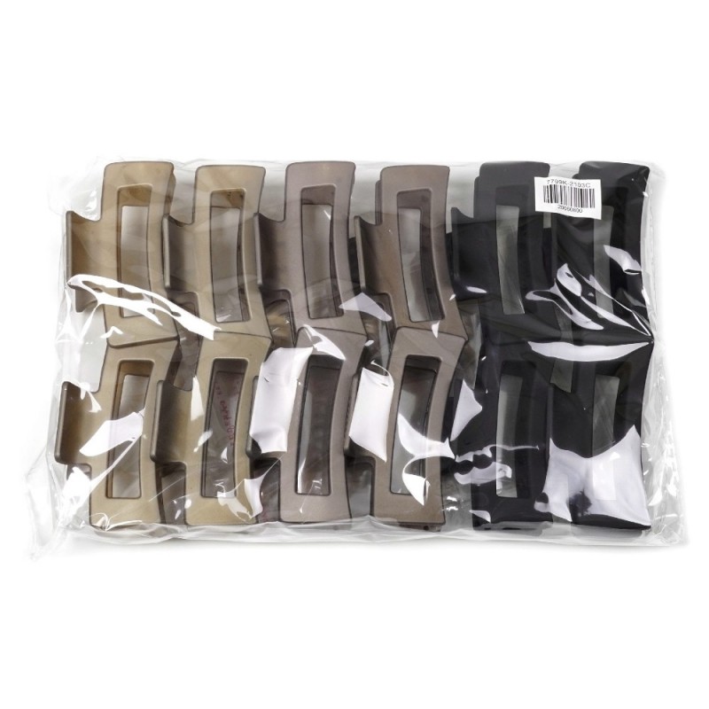 Набор заколок-крабов (97-28459) матовый коричневый