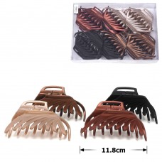 Набор заколок-крабов (18-28468) матовых коричневых