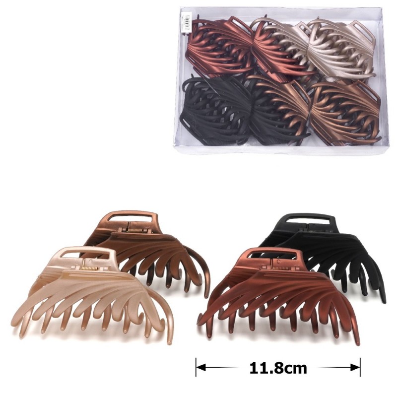 Набор заколок-крабов (18-28468) матовых коричневых