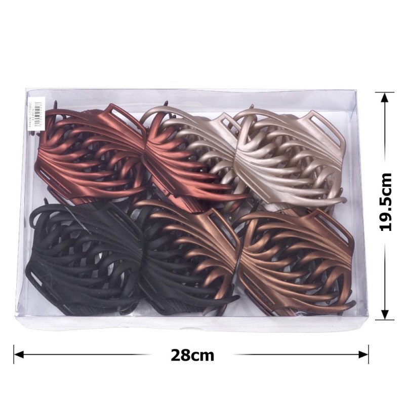 Набор заколок-крабов (18-28468) матовых коричневых