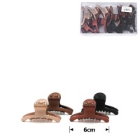 Набор заколок-крабов (40-28469) матовых коричневых