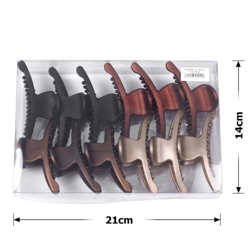 Набор заколок-крабов (41-28470) матовых коричневых