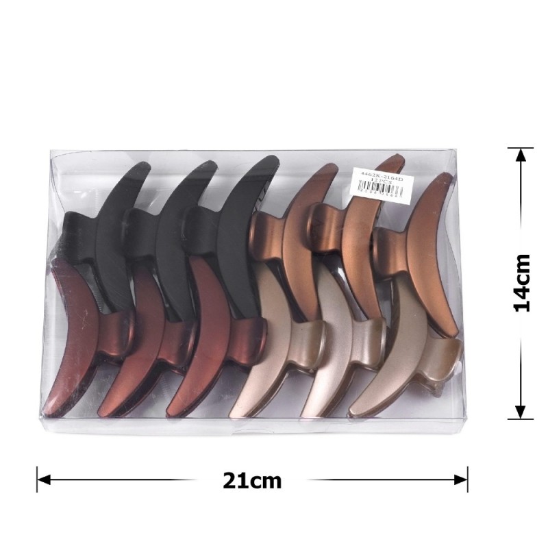 Набор заколок-крабов (43-28472) матовых коричневых