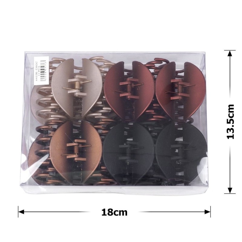 Набор заколок-крабов (105-28473) матовых коричневых