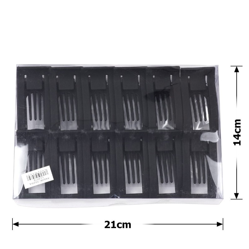 Набор боковых зажимом для волос (28484) черный