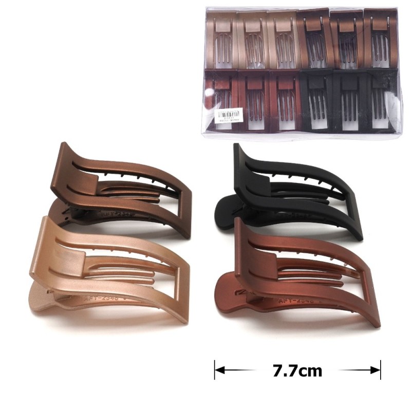 Набор боковых зажимом для волос (28485) коричневый