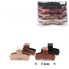 Набор заколок-крабов (66-28488) матовых коричневых