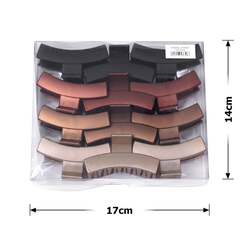 Набор заколок-крабов (66-28488) матовых коричневых