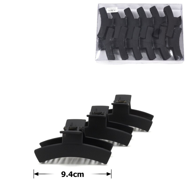 Набор заколок-крабов (68-28491) матовых черных