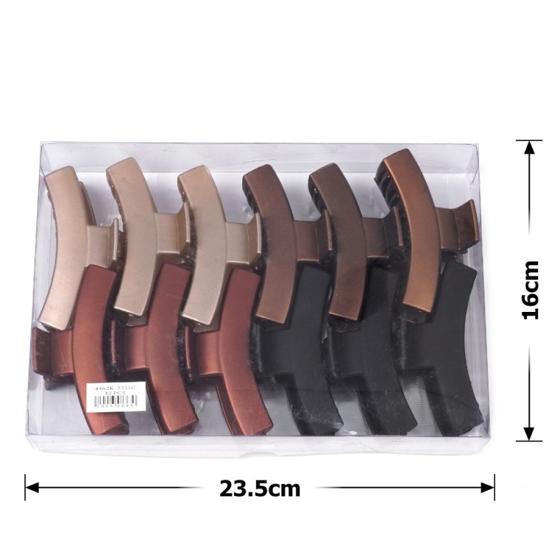 Набор заколок-крабов (68-28492) матовых коричневых