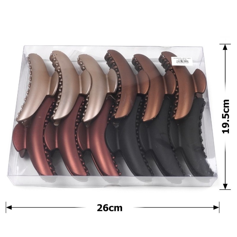 Набор заколок-крабов (48-29268) матовых коричневых