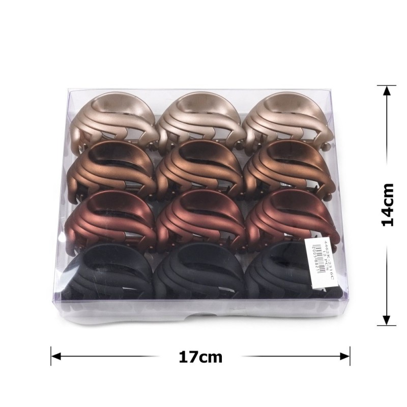 Набор заколок-крабов (33-29285) матовых коричневых