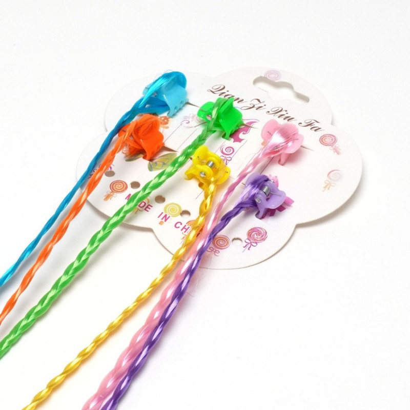 Набор заколок-прядей для волос цветные (31400)