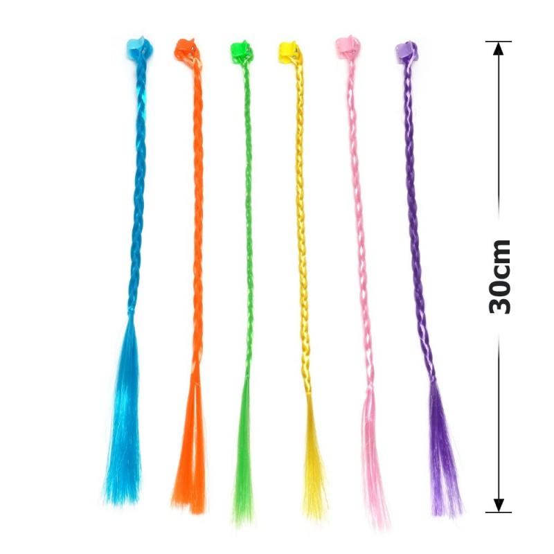 Набор заколок-прядей для волос цветные (31400)