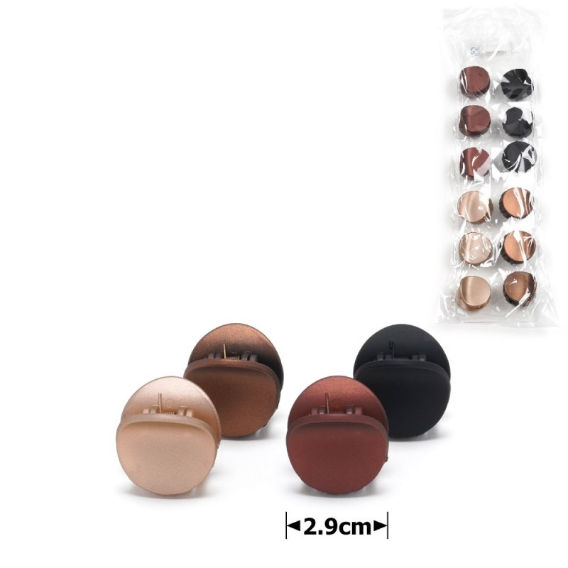 Набор заколок-крабов (81-31435) матовых коричневых