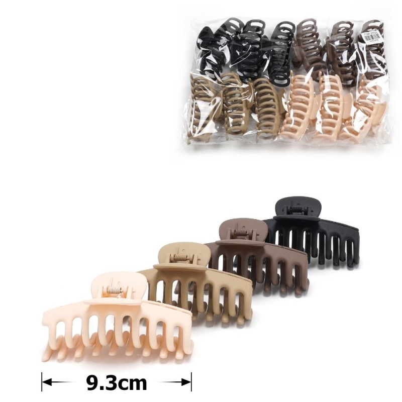 Набор заколок-крабов (101-31638) матовый коричневый